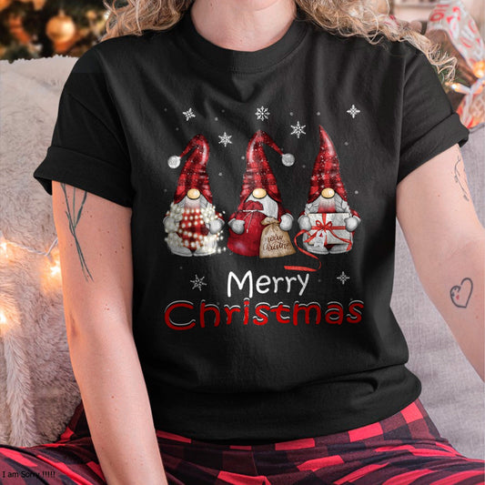 Gnome tShirt Gifts Funny Family Christmas Shirts Women T-Shirt (SKU-MRCM-16) FMA