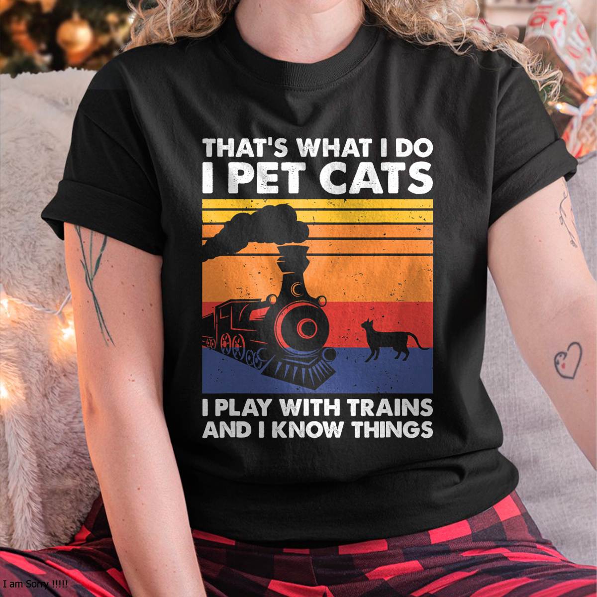 That's What I Do I Pet Cats I Play With Trains, Model Train T-Shirt