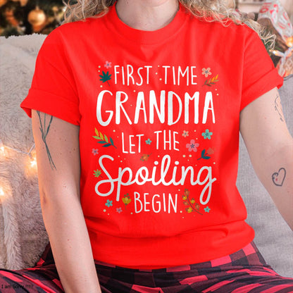 FIRST TIME GRANDMA T-SHIRT – PERFECT GIFT FOR NEW GRANDMAS - snow00 (SKU8-GRA00)