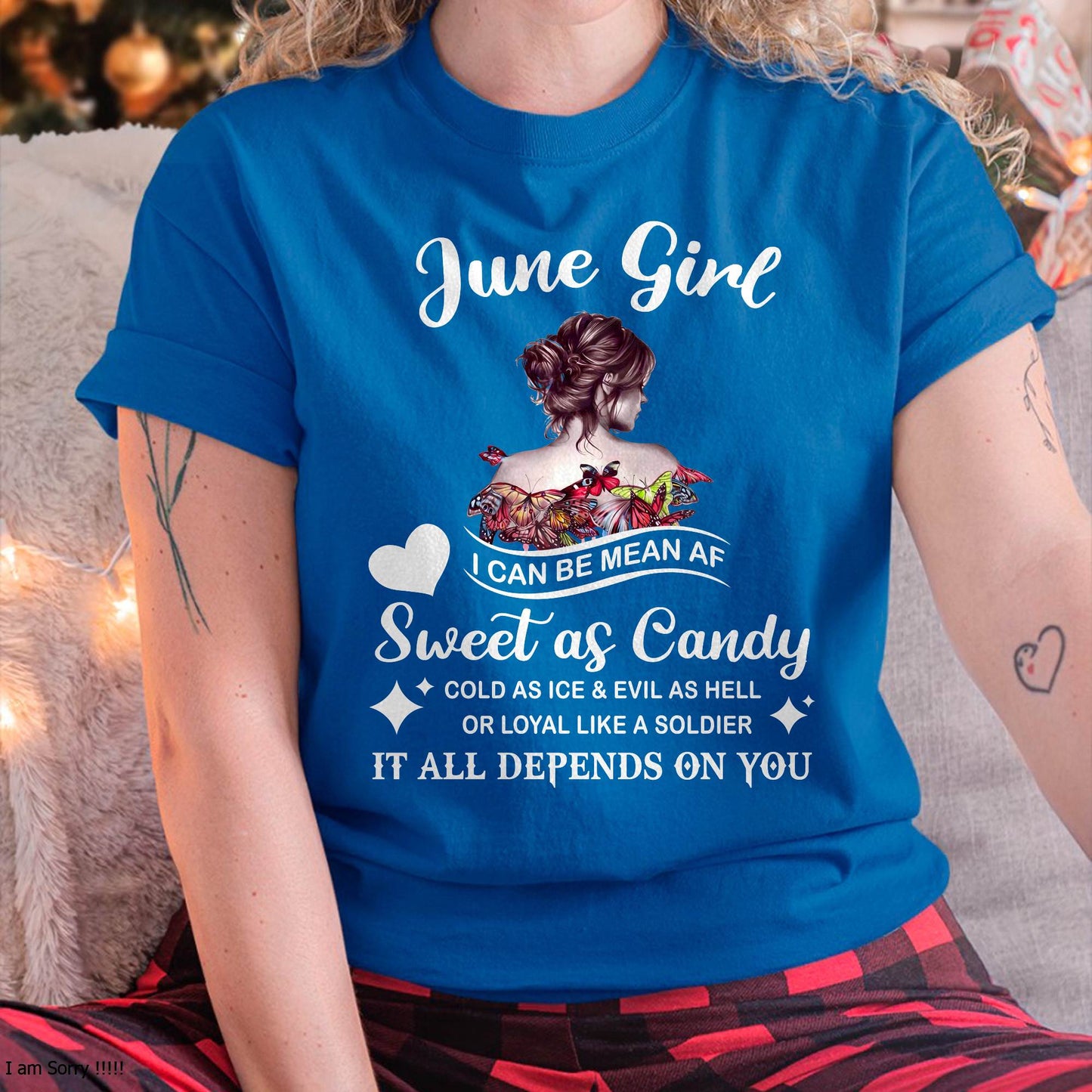 June Girl T-Shirt – Sweet As Candy, Cold As Ice - Birthday Gift for Women - SNOW06 (SKU26T-01-38-06)