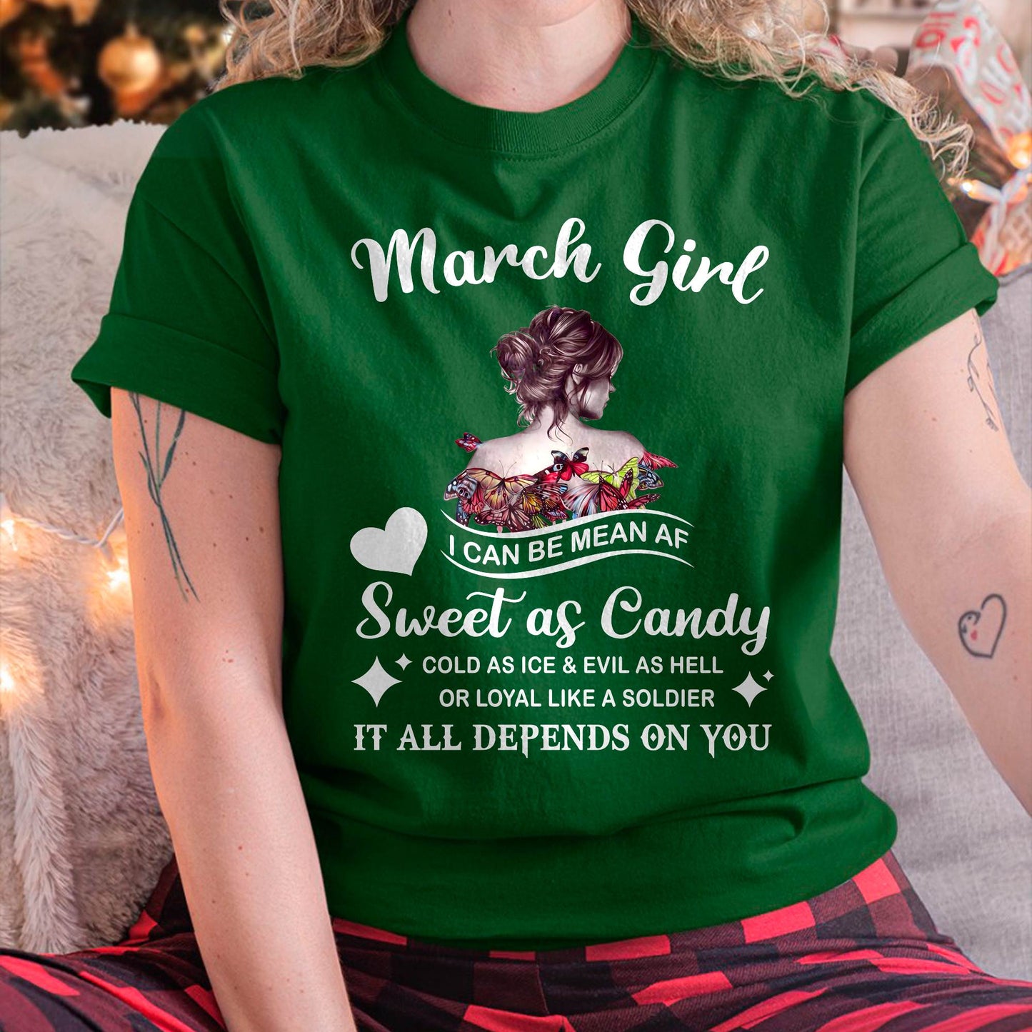 March Girl T-Shirt – Sweet As Candy, Cold As Ice - Birthday Gift for Women - SNOW03 (SKU26T-01-38-03)
