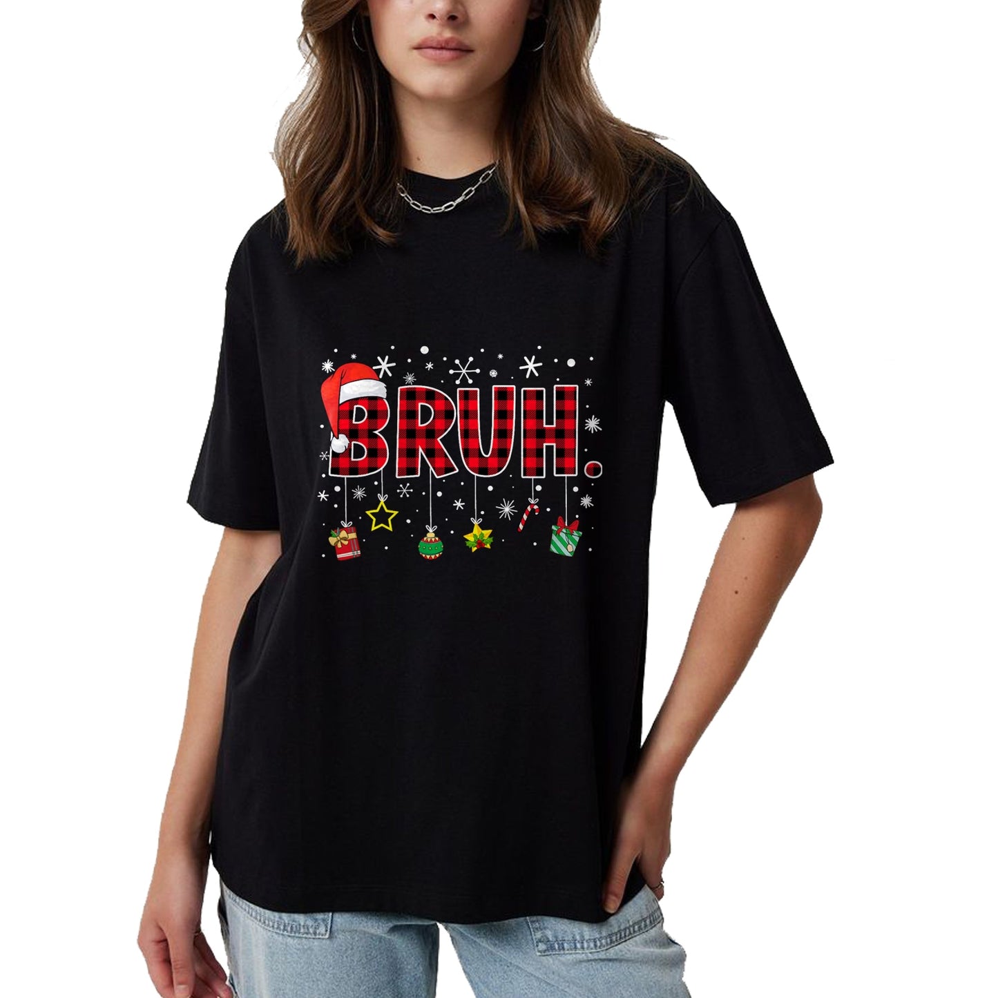 Bruh Funny Christmas Red Plaid Teens Boys Kids Xmas Pajamas T-Shirt - Christmas Unisex T-Shirt/Hoodie/Sweatshirt - SNOW00