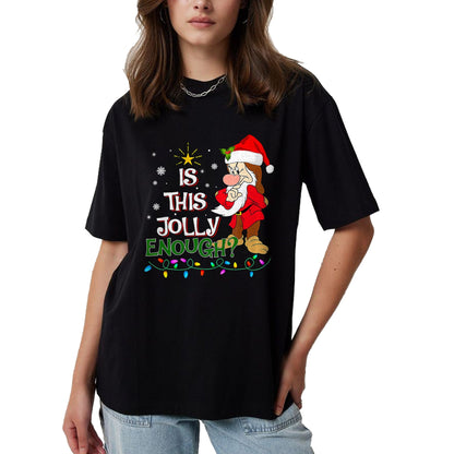 Is This Jolly Enough Grumpy Elf Pajama Christmas Lights T-Shirt - Christmas Unisex T-Shirt/Hoodie/Sweatshirt - SNOW00