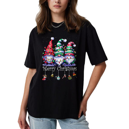 Cute Gnomes Merry Christmas Light Family Gnome Xmas Matching T-Shirt - Christmas Unisex T-Shirt/Hoodie/Sweatshirt - SNOW00