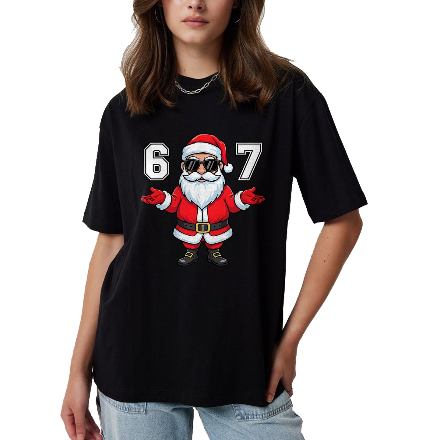 67 Meme Six Seven 6 7 Funny Santa Matching Xmas 67 Christmas T-Shirt - Christmas Unisex T-Shirt/Hoodie/Sweatshirt - SNOW00 (Copy)