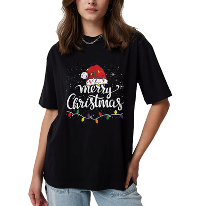 Merry Christmas Lights Red Santa Hat Xmas Family Men Women Pullover - Christmas Unisex T-Shirt/Hoodie/Sweatshirt - SNOW00