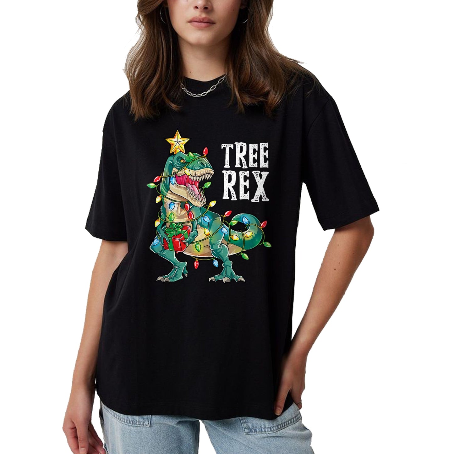 Most Wonderful Christmas Co Dinosaur Christmas Tree Rex Pajamas Men Boys Xmas Lights T-Shirt - Christmas Unisex T-Shirt/Hoodie/Sweatshirt - SNOW00