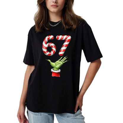 Santa Six Seven 67 Meme Christmas 67 Candy Cane Kids Boys T-Shirt - Christmas Unisex T-Shirt/Hoodie/Sweatshirt - SNOW00