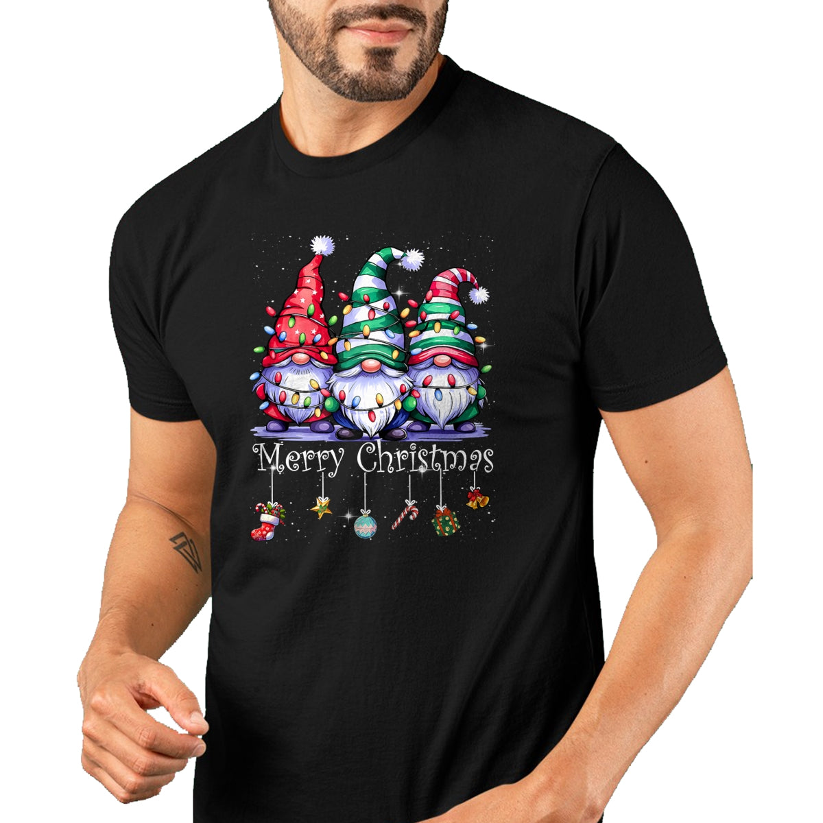 Cute Gnomes Merry Christmas Light Family Gnome Xmas Matching T-Shirt - Christmas Unisex T-Shirt/Hoodie/Sweatshirt - SNOW00