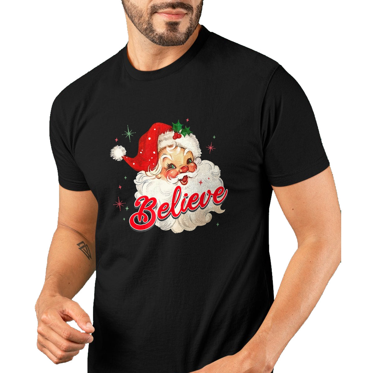 Vintage Santa Claus Believe Christmas Women Boys Girls T-Shirt - Christmas Unisex T-Shirt/Hoodie/Sweatshirt - SNOW00