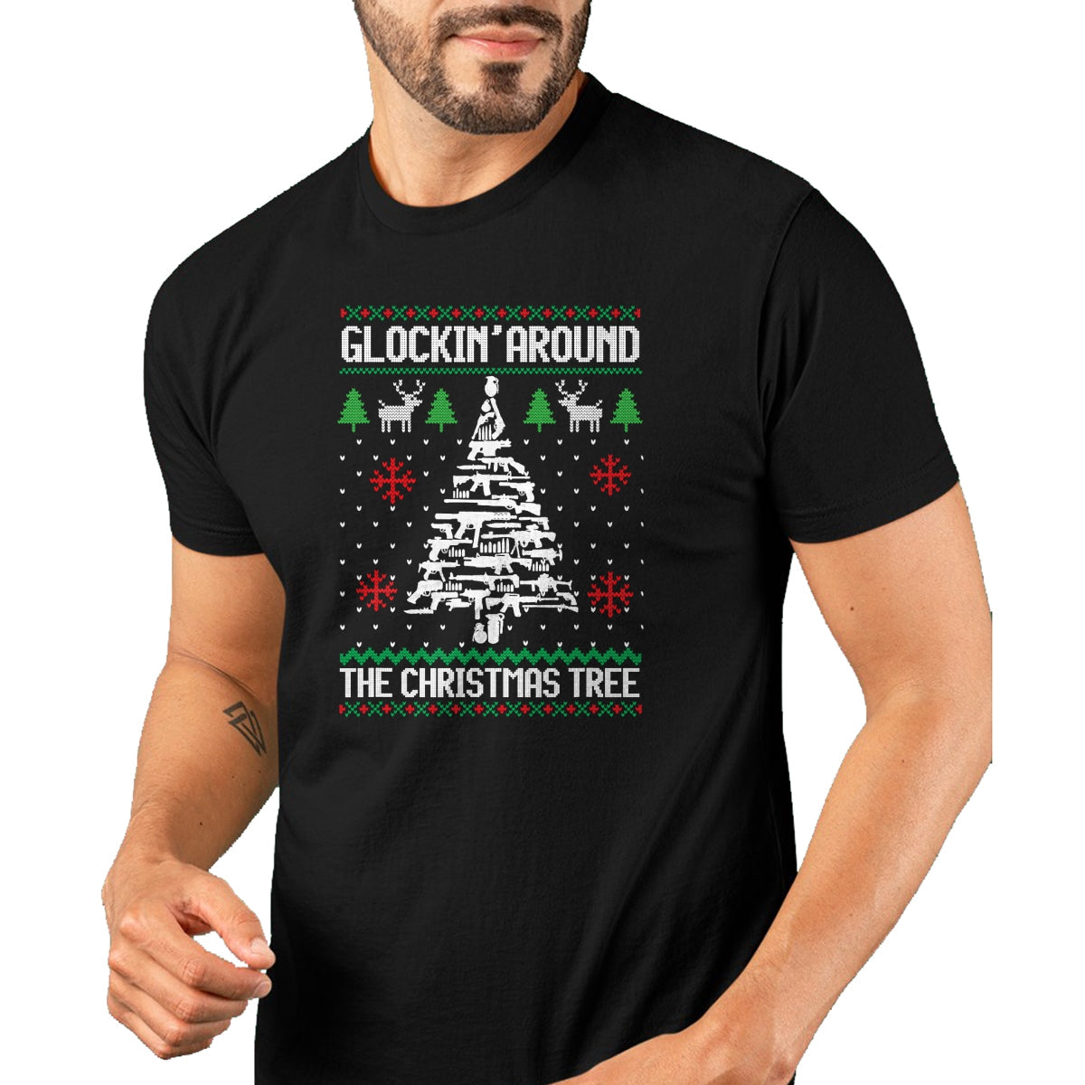 Funny Guns Ugly Christmas Sweaters for Gun Lovers Men Women T-Shirt - Christmas Unisex T-Shirt/Hoodie/Sweatshirt - SNOW00