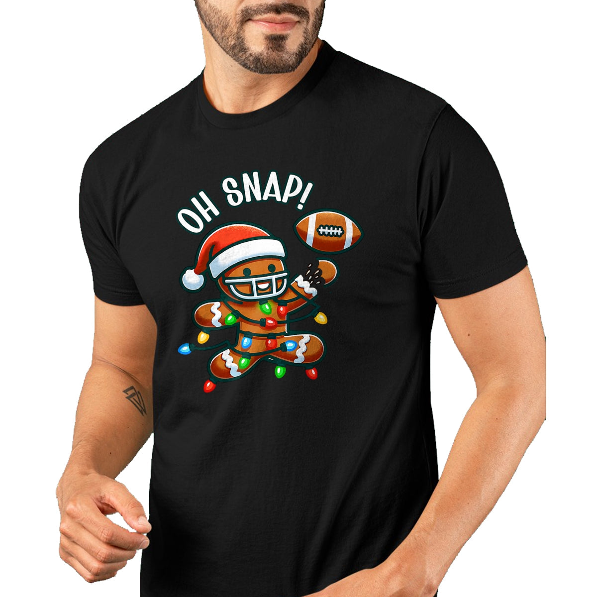 Funny Gingerbread Man Pajamas & PJs Xmas Holiday Oh Snap Gingerbreadman Christmas Football T-Shirt - Christmas Unisex T-Shirt/Hoodie/Sweatshirt - SNOW00