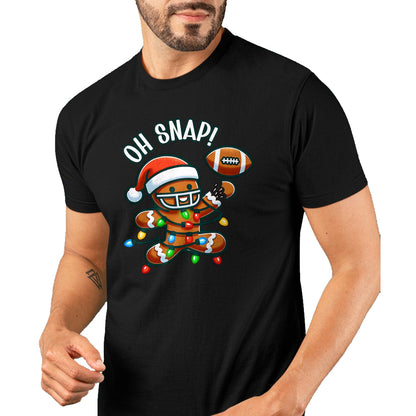 Funny Gingerbread Man Pajamas & PJs Xmas Holiday Oh Snap Gingerbreadman Christmas Football T-Shirt - Christmas Unisex T-Shirt/Hoodie/Sweatshirt - SNOW00