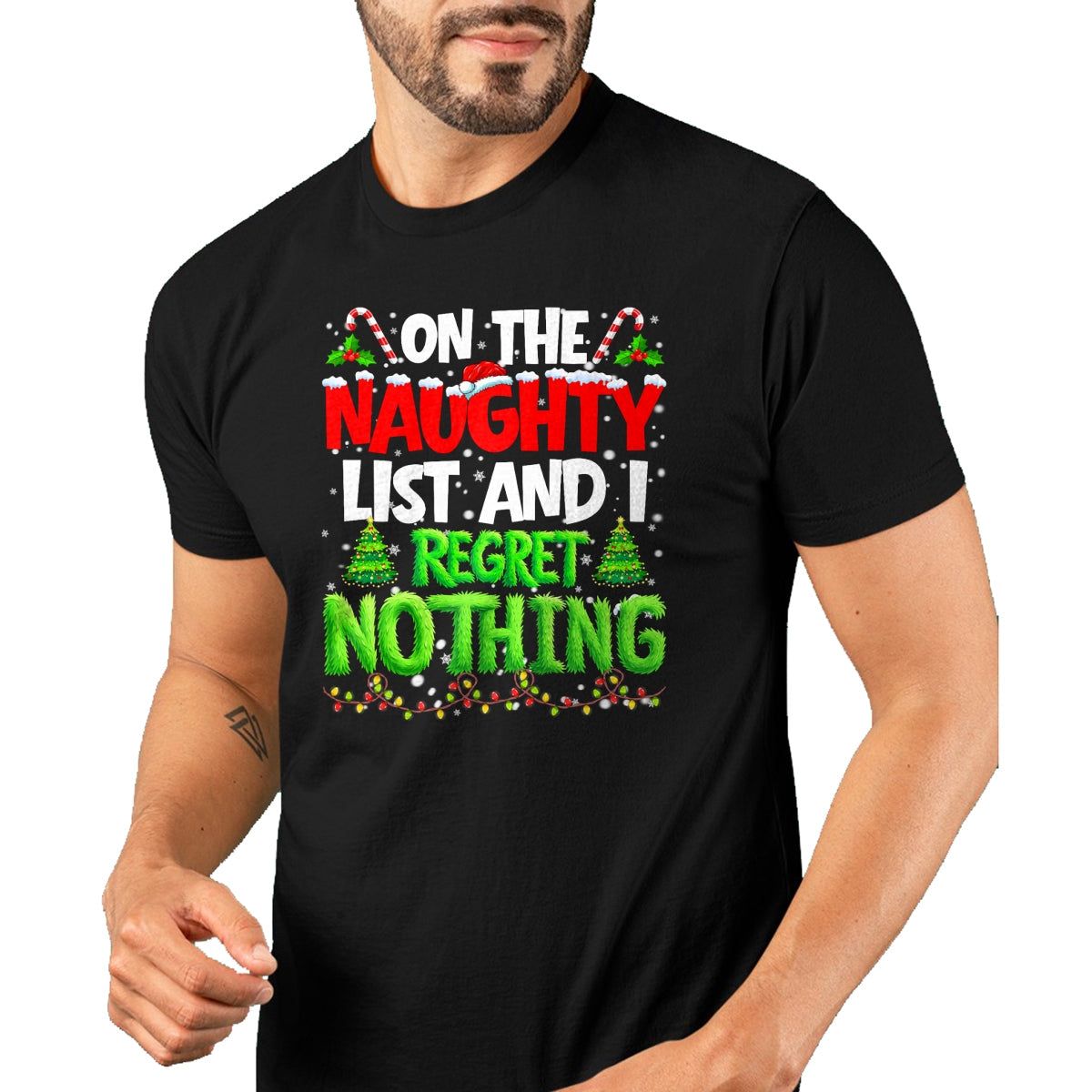 On The Naughty List and Regret Nothing Pjs Christmas Xmas Ki T-Shirt - Christmas Unisex T-Shirt/Hoodie/Sweatshirt - SNOW00