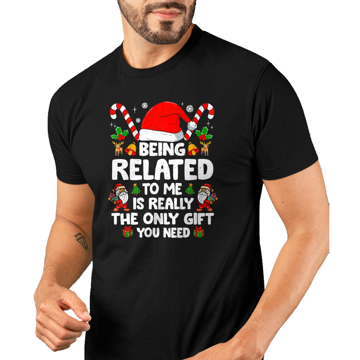 Being Related To Me Funny Christmas Family Xmas Pajamas T-Shirt - Christmas Unisex T-Shirt/Hoodie/Sweatshirt - SNOW00