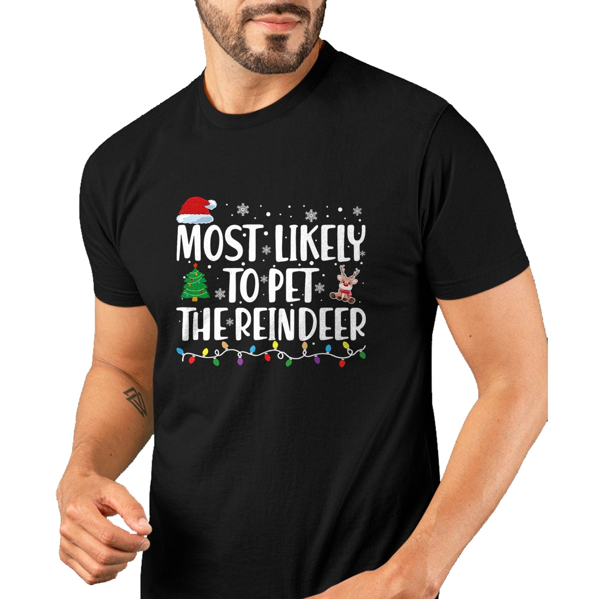 Most Likely To Pet The Reindeer Family Matching Christmas T-Shirt - Christmas Unisex T-Shirt/Hoodie/Sweatshirt - SNOW00