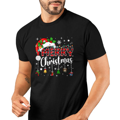 Merry Christmas Red Santa Hat Reindeer Xmas Matching Family T-Shirt - Christmas Unisex T-Shirt/Hoodie/Sweatshirt - SNOW00