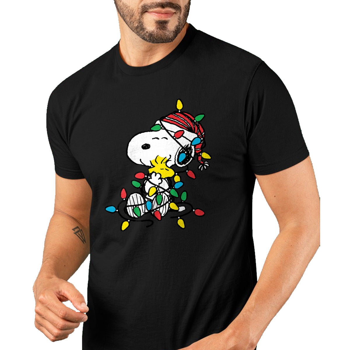 Peanuts - Snoopy Woodstock Christmas Lights T-Shirt - Christmas Unisex T-Shirt/Hoodie/Sweatshirt - SNOW00