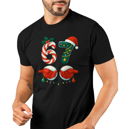 67 Christmas 6 7 Meme Pajamas Holiday Gen Alpha Slang T-Shirt - Christmas Unisex T-Shirt/Hoodie/Sweatshirt - SNOW00