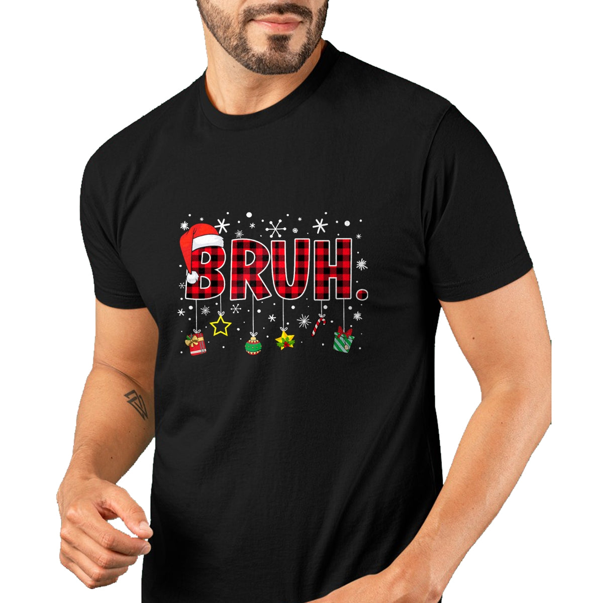 Bruh Funny Christmas Red Plaid Teens Boys Kids Xmas Pajamas T-Shirt - Christmas Unisex T-Shirt/Hoodie/Sweatshirt - SNOW00