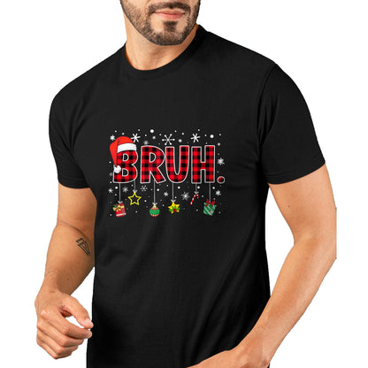 Bruh Funny Christmas Red Plaid Teens Boys Kids Xmas Pajamas T-Shirt - Christmas Unisex T-Shirt/Hoodie/Sweatshirt - SNOW00