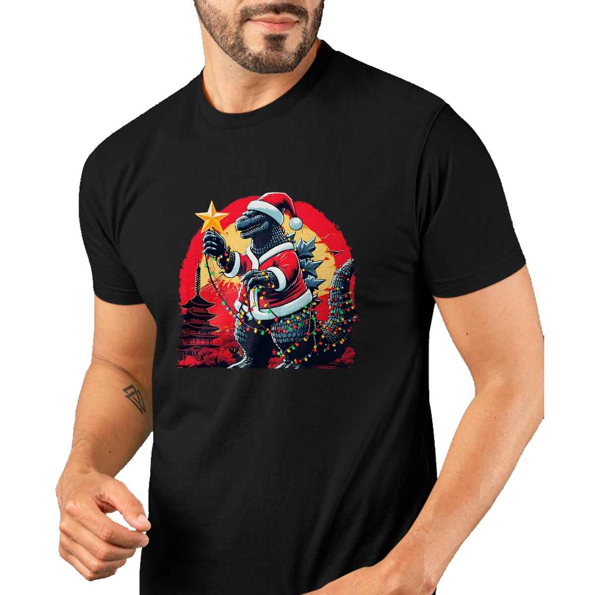 Xmas Christmas Santazilla Funny Holiday Monster Dinosaur T-Shirt - Christmas Unisex T-Shirt/Hoodie/Sweatshirt - SNOW00