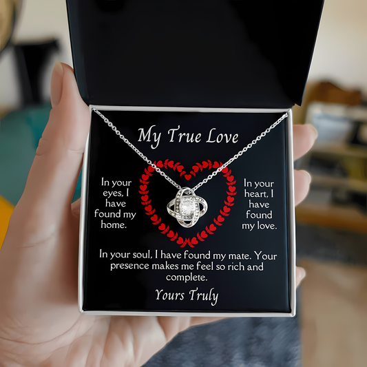 TO MY WIFE FROM HUSBAND - Premium Love Knot Necklace