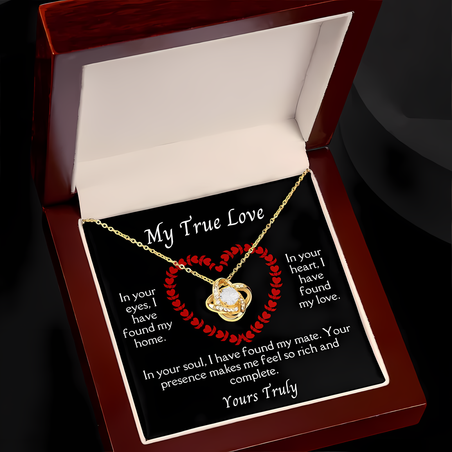 TO MY WIFE FROM HUSBAND - Premium Love Knot Necklace