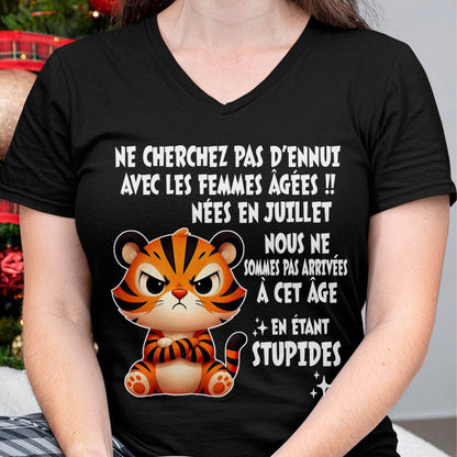 JUILLET T-SHIRT, NE CHERCHEZ PAS D’ENNUI AVEC LES FEMMES ÂGÉES - FMA SNOW07 (SKU2603-328-07)