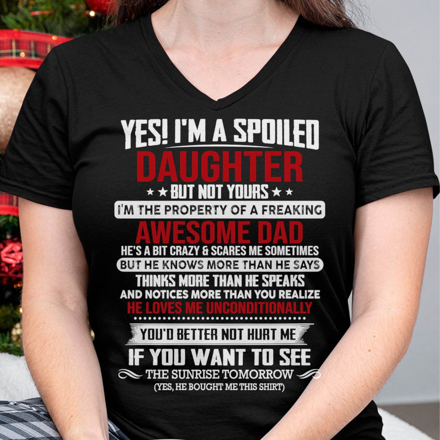 I'M THE PROPERTY OF A FREAKING AWESOME DAD - GIFT T SHIRT FROM DAD FOR DAUGHTER - SNOW00 (SKU2604-73-00)