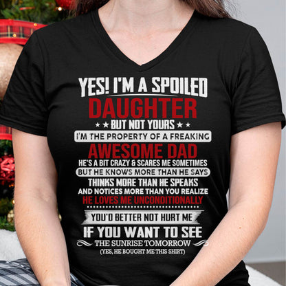 I'M THE PROPERTY OF A FREAKING AWESOME DAD - GIFT T SHIRT FROM DAD FOR DAUGHTER - SNOW00 (SKU2604-73-00)