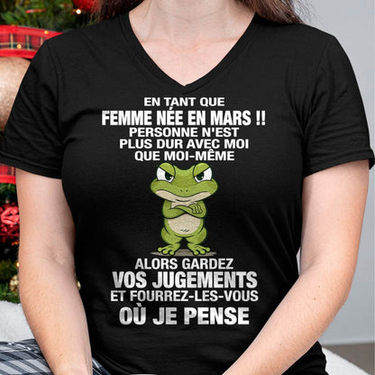 MARS SHIRT EN TANT QUE FEMME NÉE EN MARS - SNOW03 (SKU2605-202-03)
