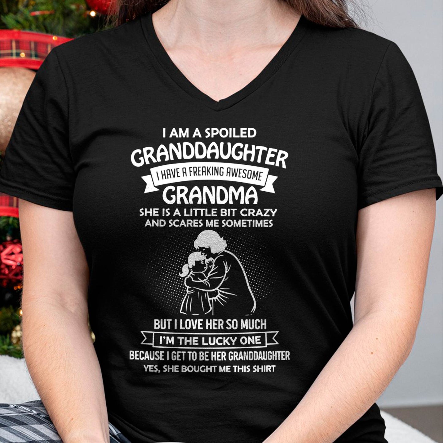 MONTH 00, I HAVE A FREAKING AWESOME GRANDMA - GIFT T SHIRT FROM GRANDMA TO GRANDDAUGHTER - SNOW00 (SKU2604-215-00)