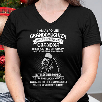 MONTH 00, I HAVE A FREAKING AWESOME GRANDMA - GIFT T SHIRT FROM GRANDMA TO GRANDDAUGHTER - SNOW00 (SKU2604-215-00)