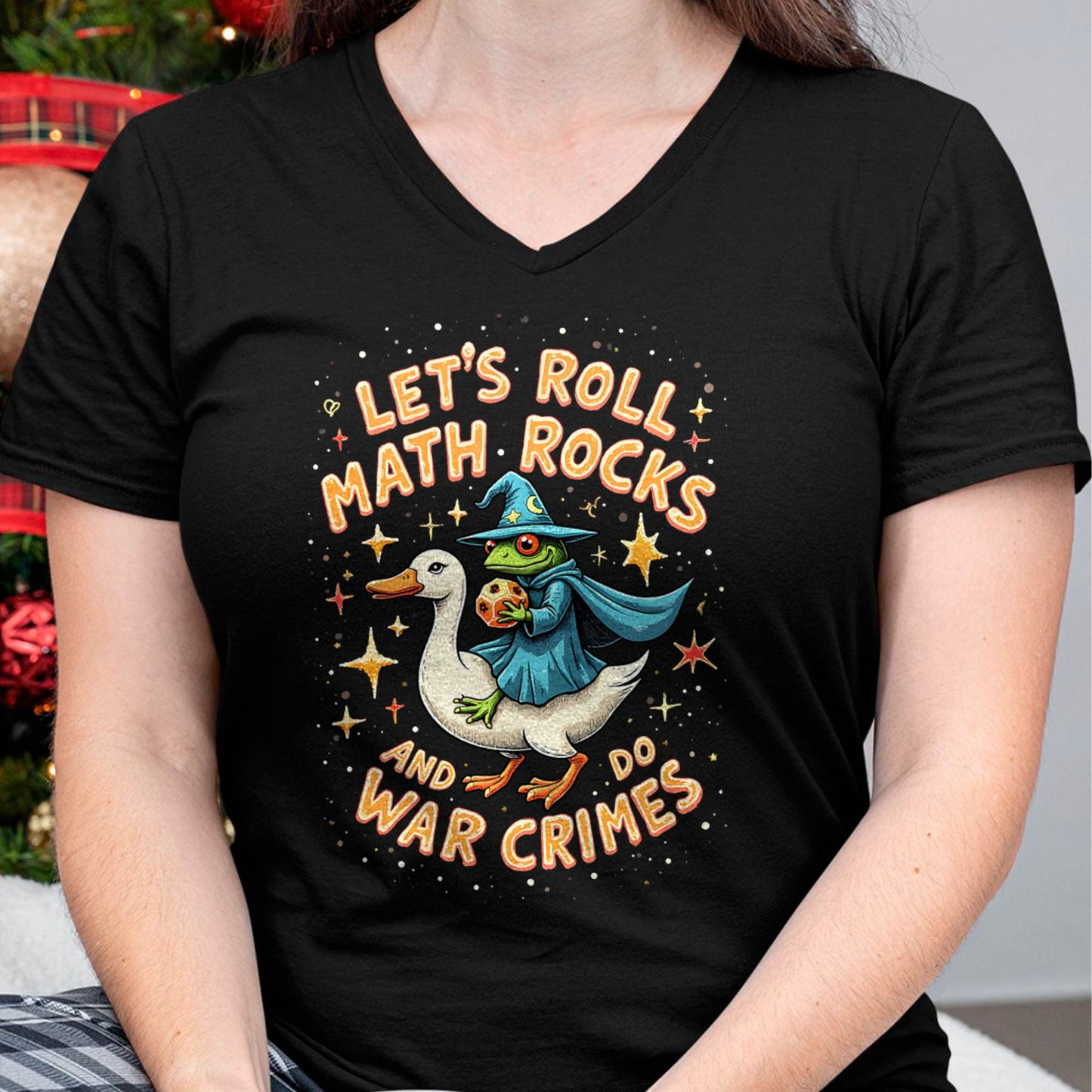 Frog Wizard Math Rocks Chaos Roll Tabletop Meme Design T-Shirt