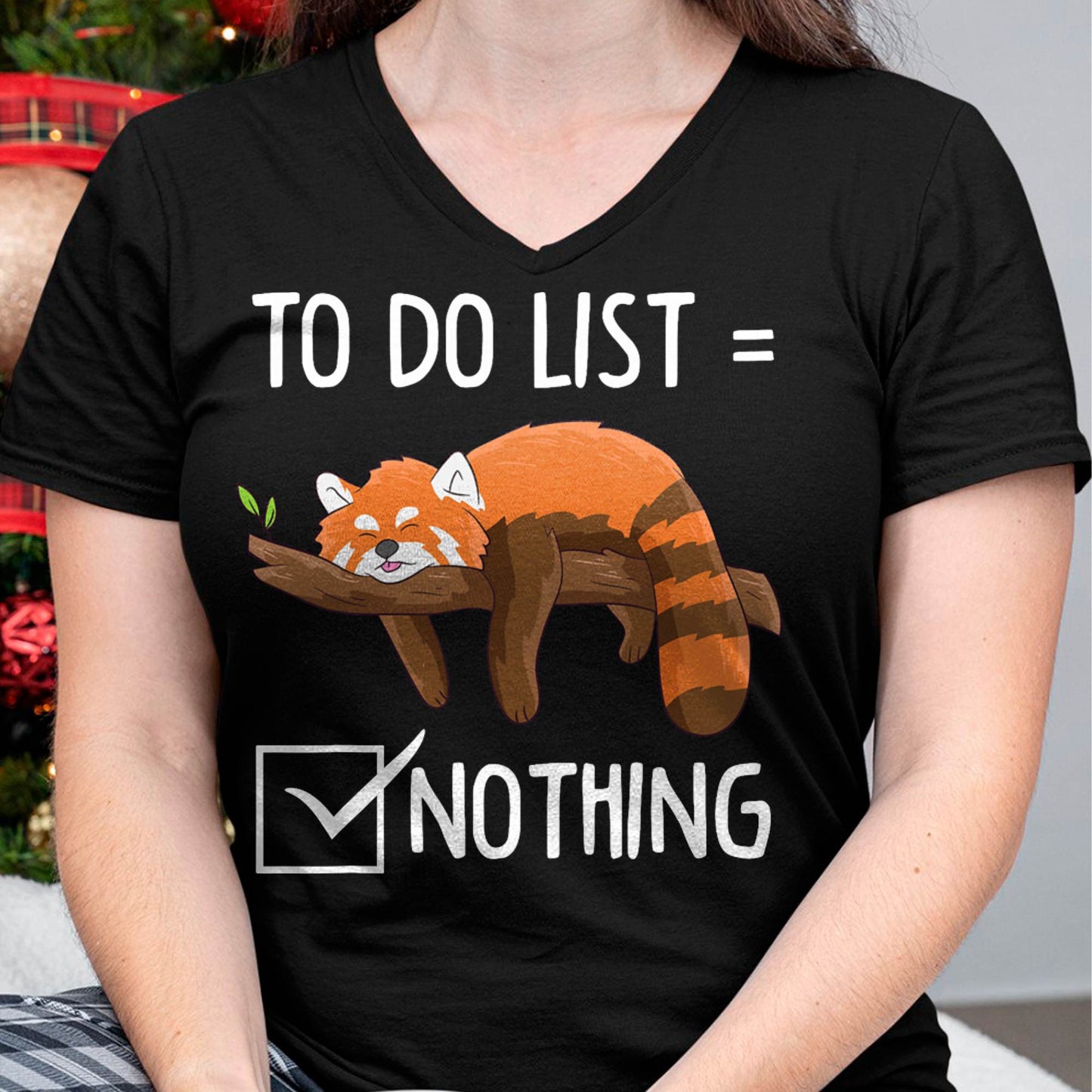 Red Panda Lazy Tired Chilling to Do List Nothing Pandas T-Shirt