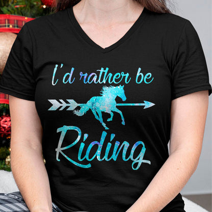 Horse Rider Shirt Girls I'd Rather BE Riding Horses Gift T-Shirt