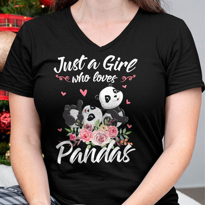 Just A Girl Who Loves Panda Shirt Women Panda Gift T-Shirt