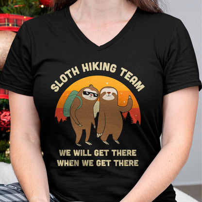 Sloth Hiking Team - Funny Vintage Gift T-Shirt