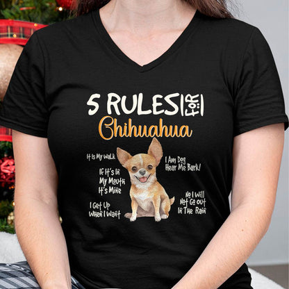 5 Funny Rules for Chihuahua Cute Dog Lovers Chihuahuas Owner T-Shirt