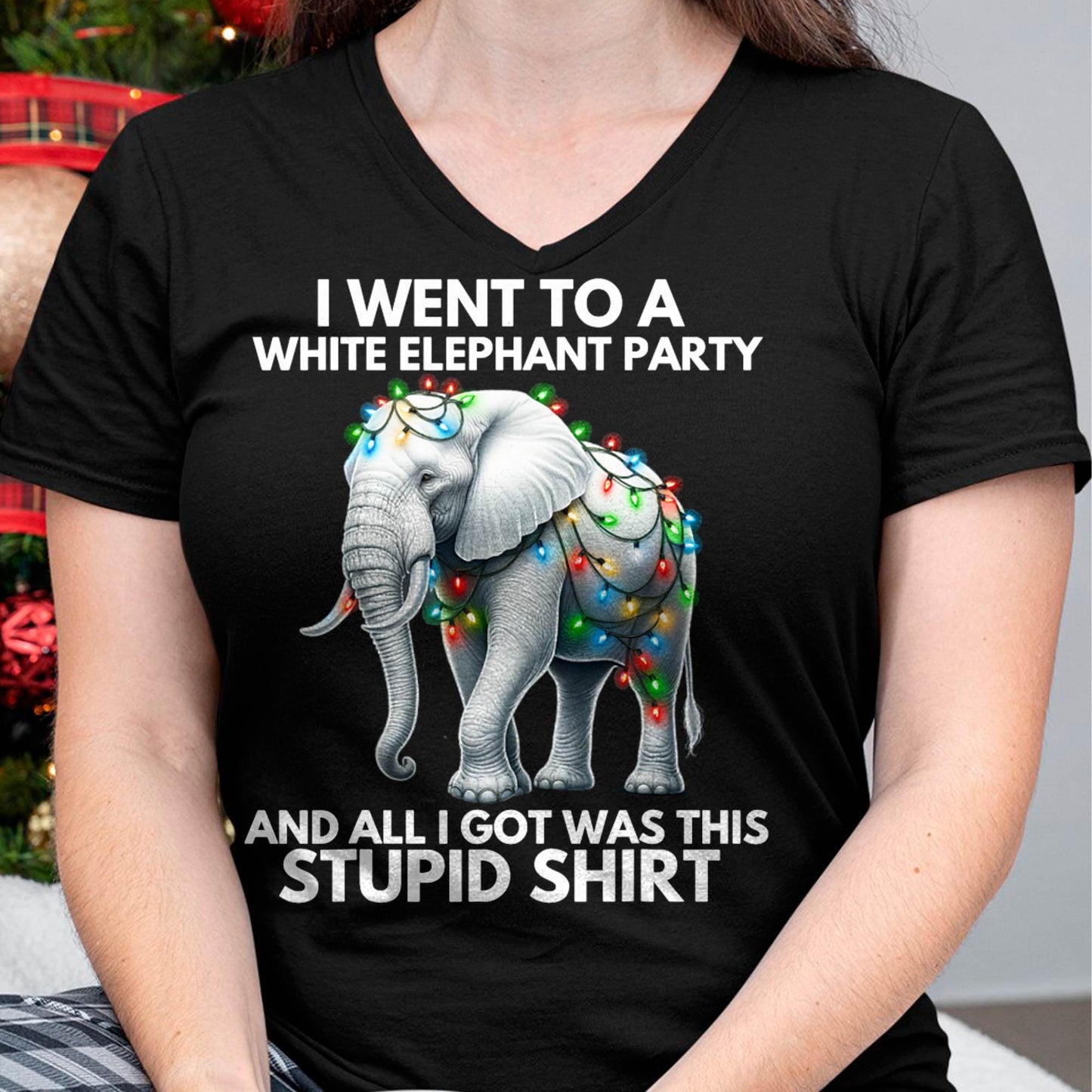 Funny White Elephant Gift Wrapped Elephant Dumb Gift T-Shirt