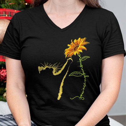 Cat Sunflower Gifts for Cat Lovers, Cat Mom, Cat Lady, Women T-Shirt (SKU-SNOW-04)