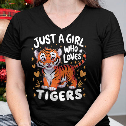 Just a Girl Who Loves Tigers Cute Tiger T-Shirt