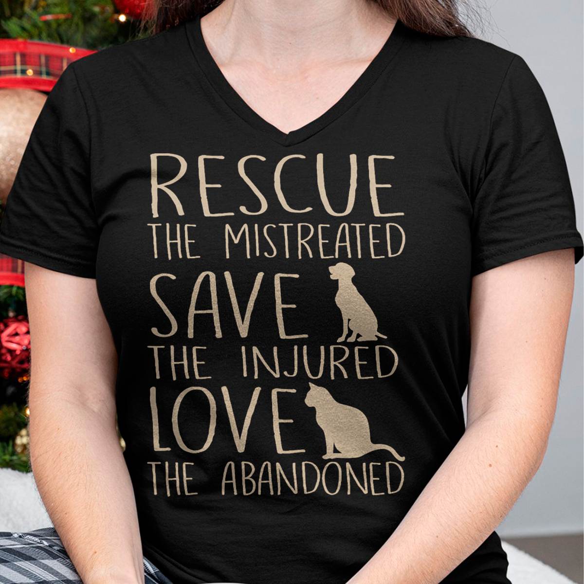 Rescue Save Love - Cute Animal Rescue Dog Cat Lovers T-Shirt