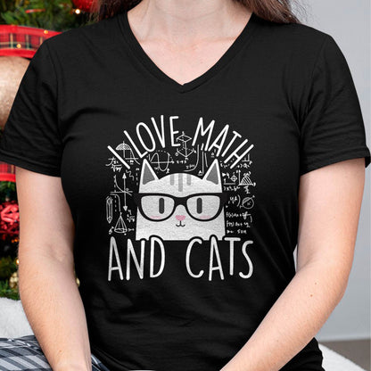 I Love Math and Cats Cute Kitty Cat Feline Lover Gift T-Shirt Small