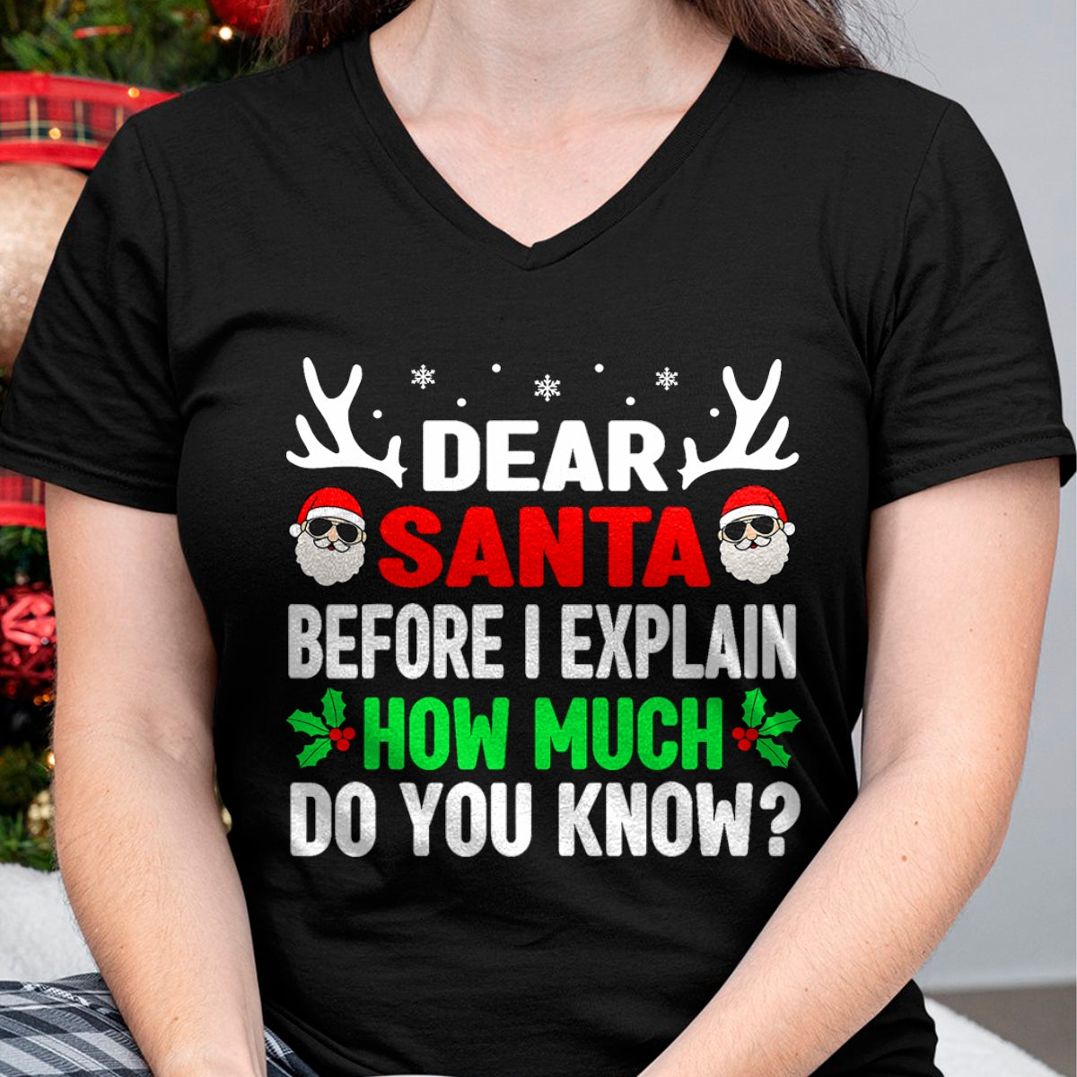 Funny Christmas Kids Adults Dear Santa I Can Explain T-Shirt - Christmas Unisex T-Shirt/Hoodie/Sweatshirt - SNOW00