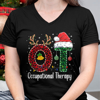 Occupational Therapy Christmas santa hat OT Therapist T-Shirt - Christmas Unisex T-Shirt/Hoodie/Sweatshirt - SNOW00
