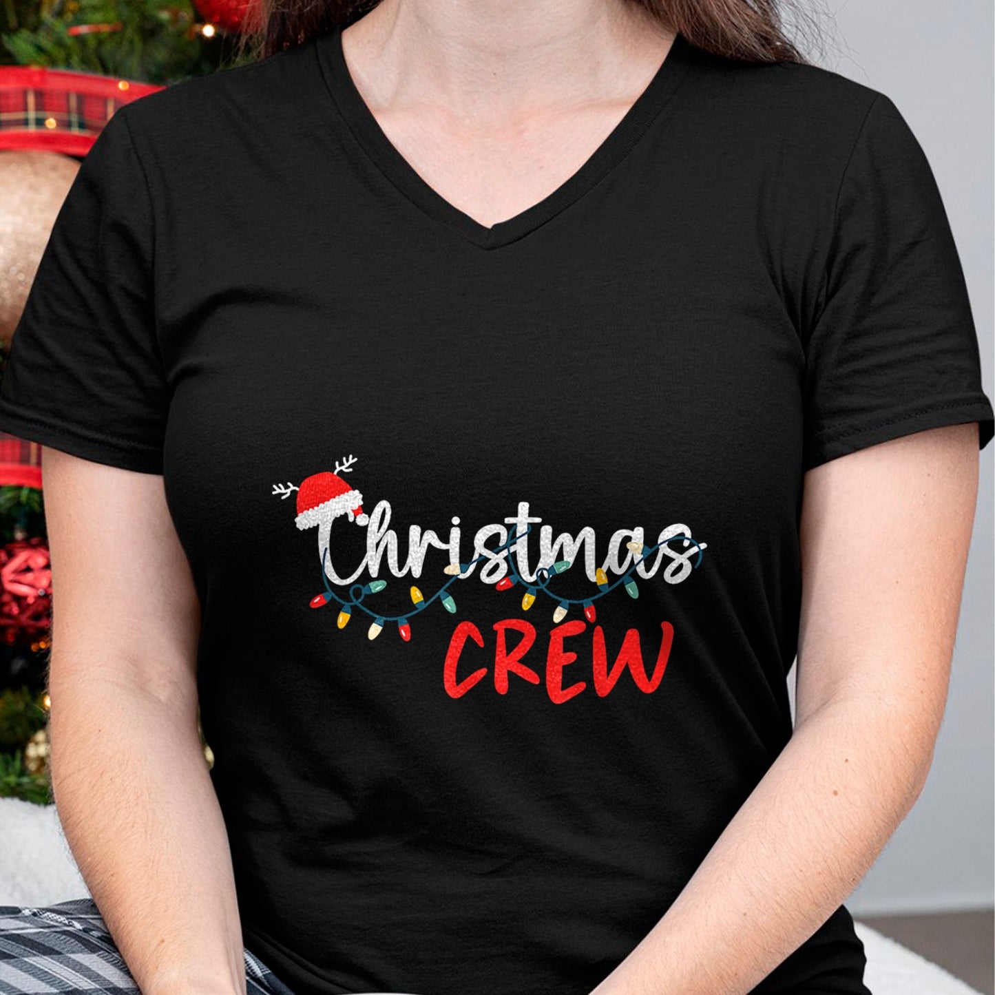 Christmas Crew Xmas Lights Family Matching Pajamas Holiday T-Shirt - Christmas Unisex T-Shirt/Hoodie/Sweatshirt - SNOW00