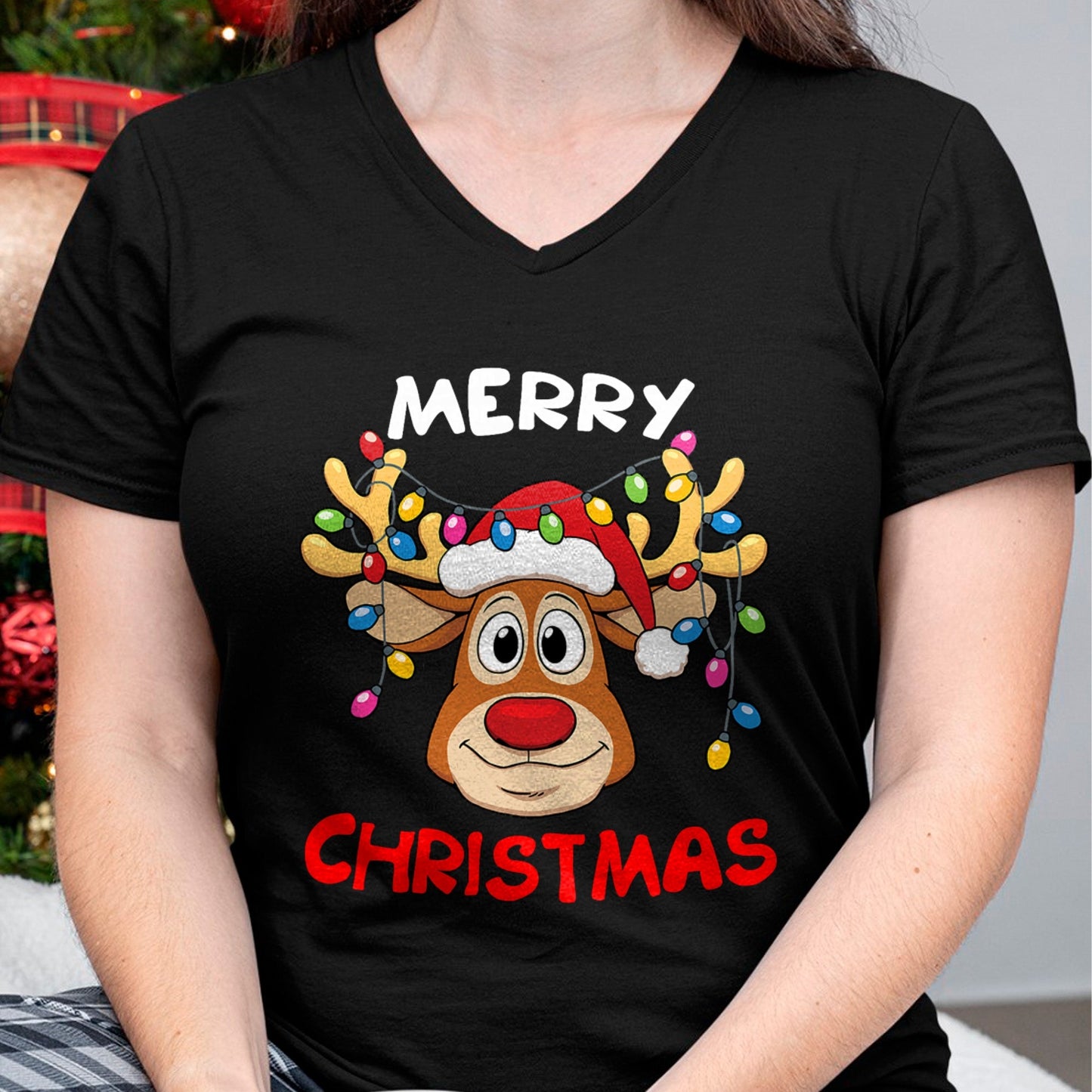 Merry Christmas Reindeer Xmas Family Men Women T-Shirt - Christmas Unisex T-Shirt/Hoodie/Sweatshirt - SNOW00