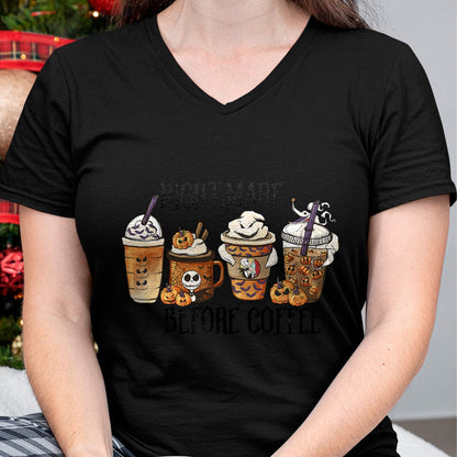Nightmare Before Coffee Pumpkin Spice Halloween Costume T-Shirt - Christmas Unisex T-Shirt/Hoodie/Sweatshirt - SNOW00